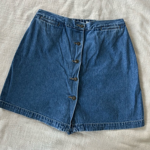 White Stag Pants - Vintage 90’s Blue Button-Front Denim Skort